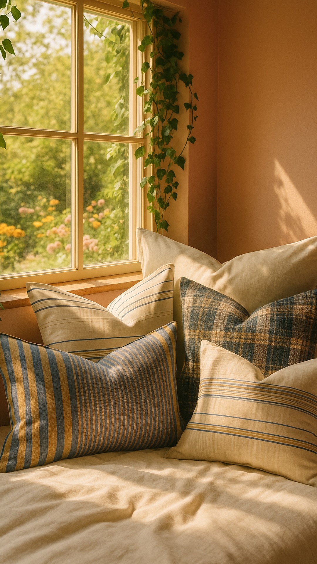 Lie back and savour the serenity of spring, with layers of elegant textures and sun-kissed hues.