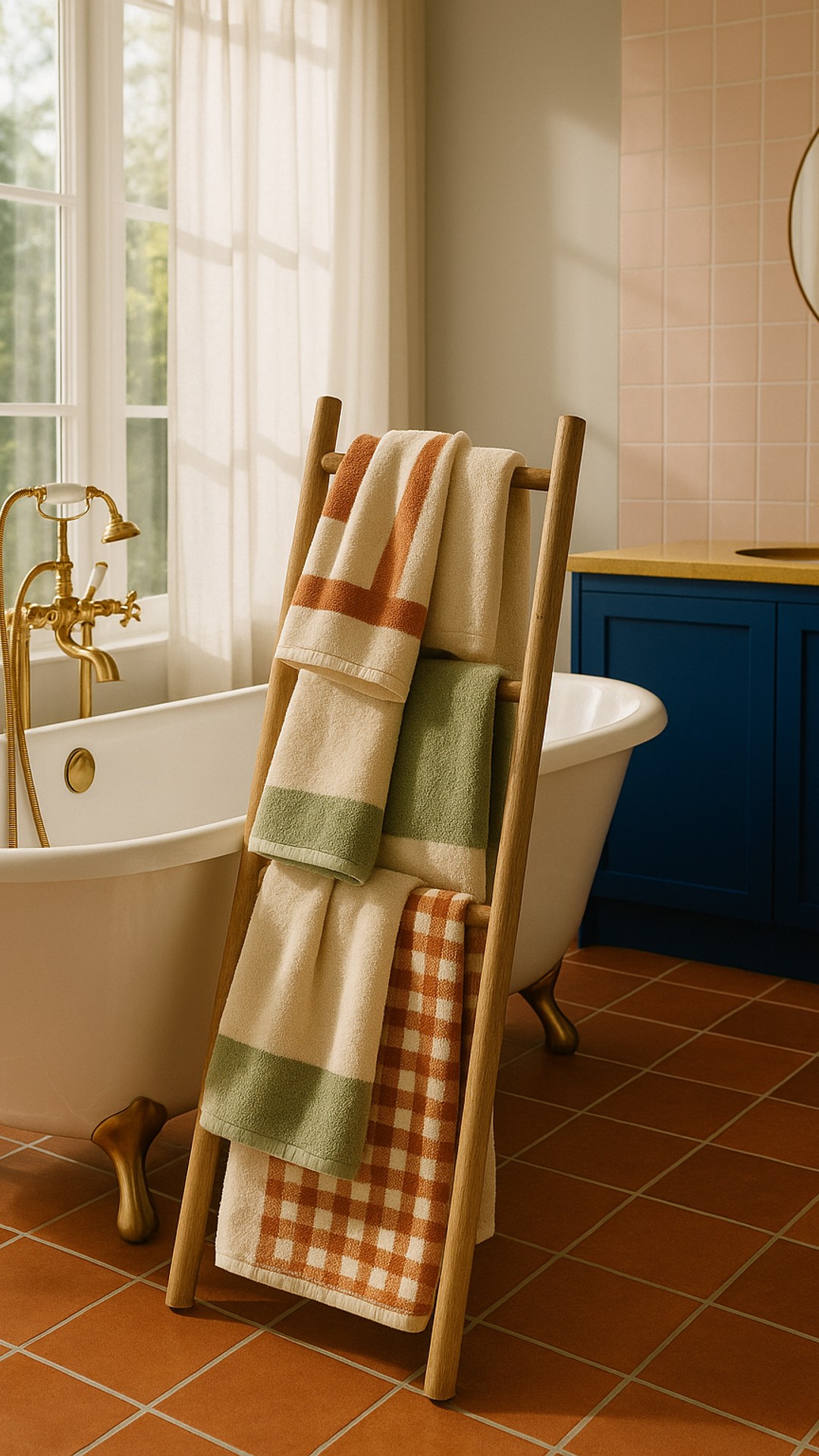Imagine stepping into this serene oasis, where plush towels elevate the art of unwinding. A perfect blend of luxe comfort and contemporary style.