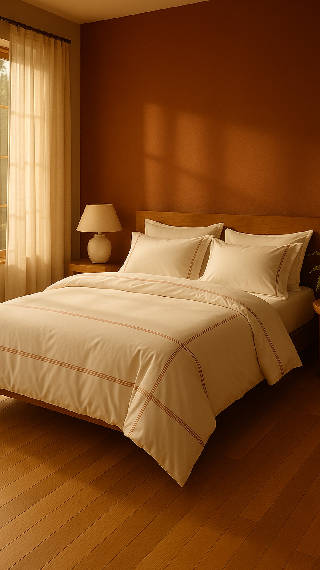 Embrace the season with bedding that brings warmth and elegance into your home. Discover how subtle terracotta stripes transform luxury cotton into a springtime retreat.