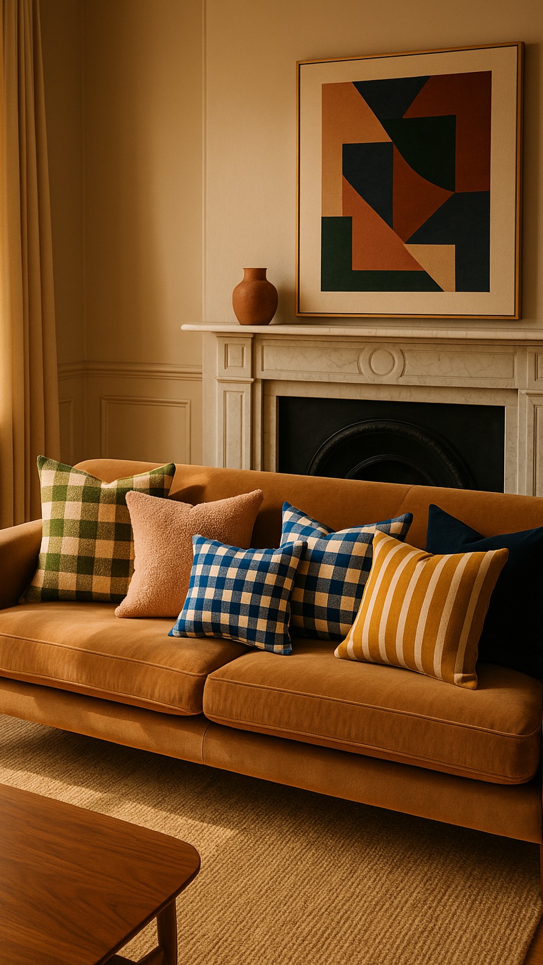 Capture the essence of spring with layers of texture and pattern. A living room styled for comfort and colour.