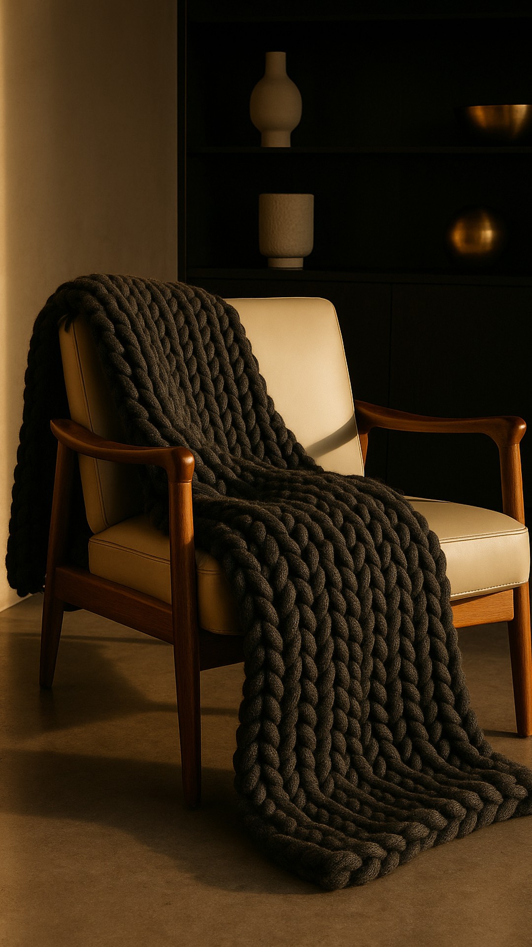 Wrap yourself in luxury with our chunky knit throw, perfect for springtime lounging.